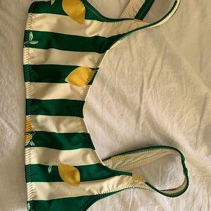 Solid and Stripes Lemon Bikini Top